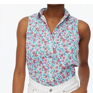 🌸 J.Crew Factory Sleeveless Cotton Poplin Shirt Signature Fit - New 🌸